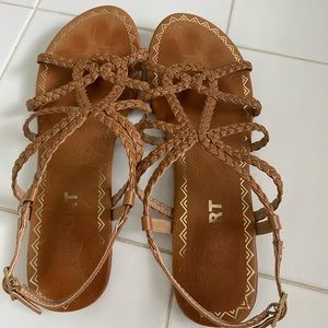Report Brown Woven Sandals